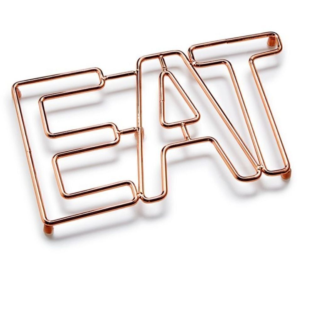 Martha Stewart Eat Trivet Copper Coated